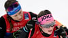 Katharina Hennig (l) hat es im Teamsprint mit Laura Gimmler nicht auf das Podest geschafft.