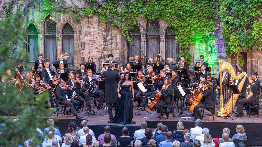 Das Philharmonische Kammerorchester Wernigerode bei einem Konzert während der Schlossfestspiele.