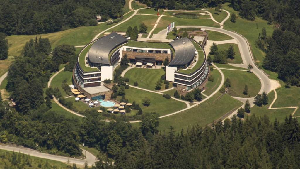 Das Kempinski Hotel Berchtesgaden aus der Vogelperspektive.