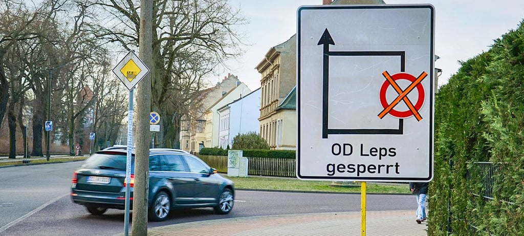 Die Ortsdurchfahrt Leps ist voraussichtlich zwei Wochen voll gesperrt.