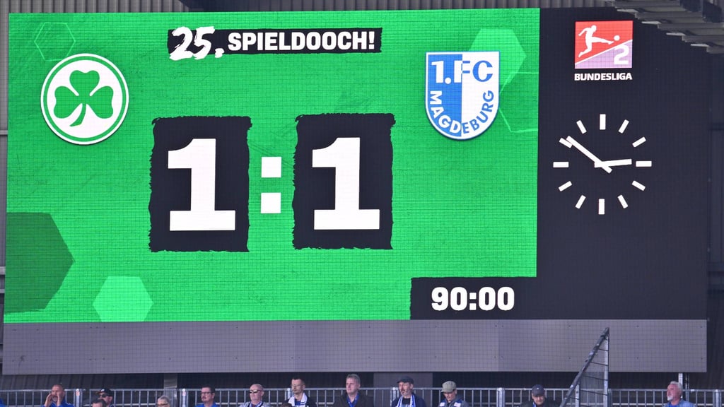 Der 1. FC Magdeburg kam am 25. Spieltag der 2. Bundesliga über ein 1:1 bei Greuther Fürth nicht hinaus.