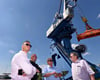 Alle sind für den Erhalt von Hafen und Bahn: Landrat Andy Grabner,  Bürgermeister  Jan-Hendrik Bahn, Dietmar Krause und Hafen-Geschäftsführer Peter Ziegler (v.l.) 