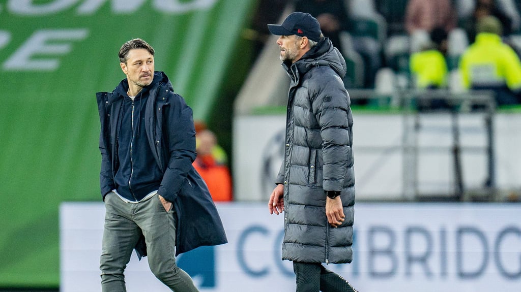 BVB-Trainer Niko Kovac (l.) und RB-Coach Marco Rose bei einem früheren Duell zwischen Wolfsburg und Leipzig.