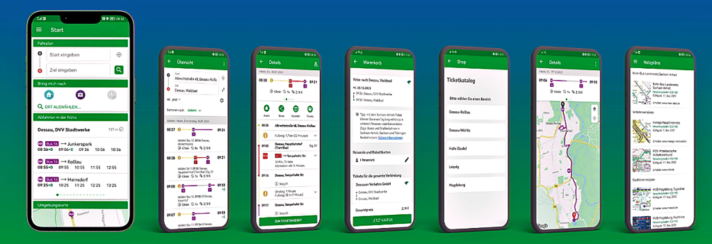 Von der Zieleingabe, über Fahrplan und Ticketkauf bis hin zum Anschluss ins landesweite Netz lässt sich mit der neuen DVG-App alles regeln.