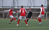 Waren allesamt traurig nach der Partie: Philipp Sevcov (v. l.), Dominic Metzger und Leon Probst vom FC Zukunft sowie Michael Müller.