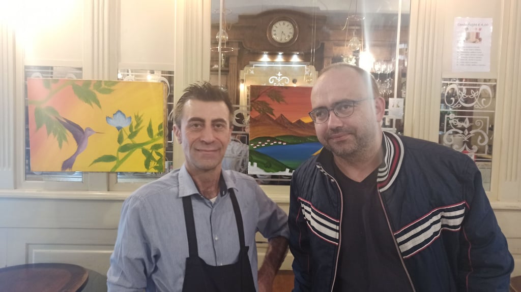 Christian Tschierske (r.) mit einem Freund in Italien