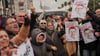 Protest gegen die Festnahme in Istanbul.