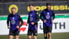 David Raum, Joshua Kimmich und Robin Koch (v.l.n.r.) beim Lauftraining des DFB-Teams.&nbsp;