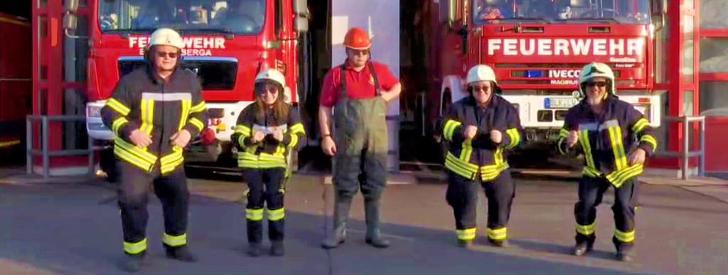 Inklusive Ententanz: Den lustigen Feuerwehr-Clip gibt’s auf dem WhatsApp-Kanal von Tageblatt/MZ zu sehen - einfach anmelden!
