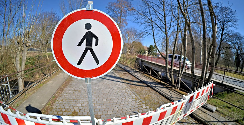 Die Selke-Brücke in Hoym ist gesperrt.