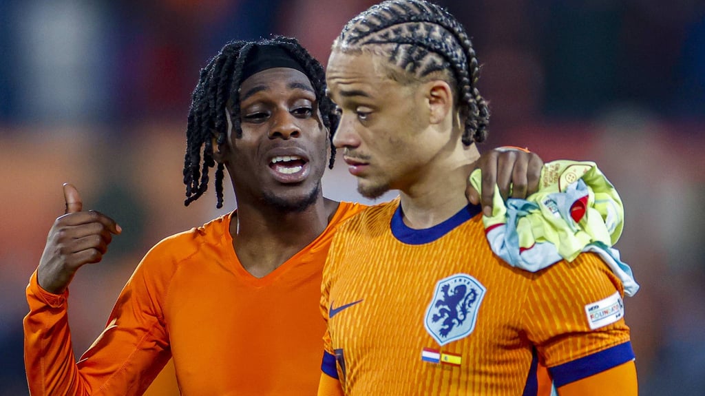 Xavi Simons durfte beim 2:2 gegen Spanien erst spät mitwirken.