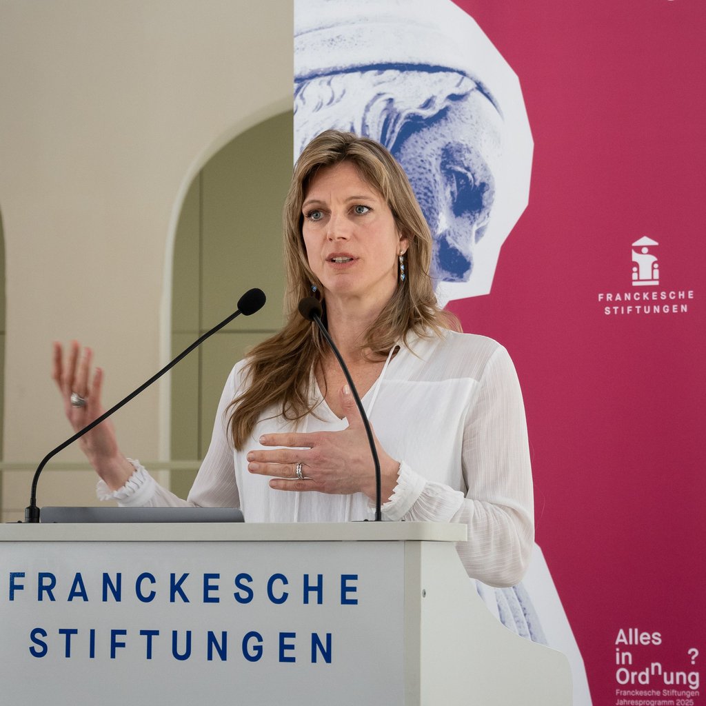 Transformationsforscherin Maja Göpel hielt den Festvortrag anlässlich der Eröffnungsfeier des Jahresprogramms der Franckeschen Stiftungen.