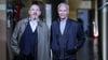 Die Tatort-Kommissare Max Ballauf (r, Klaus J. Behrendt) und Freddy Schenk (l, Dietmar Bär), stehen in der „Dokumentationsstätte Kalter Krieg“ bei Dreharbeiten im Bunker im Stadtteil Kalk.