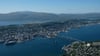 Die Stadt mit einem Blick: Tromsø vom 421 Meter hohen Storsteinen aus gesehen.
