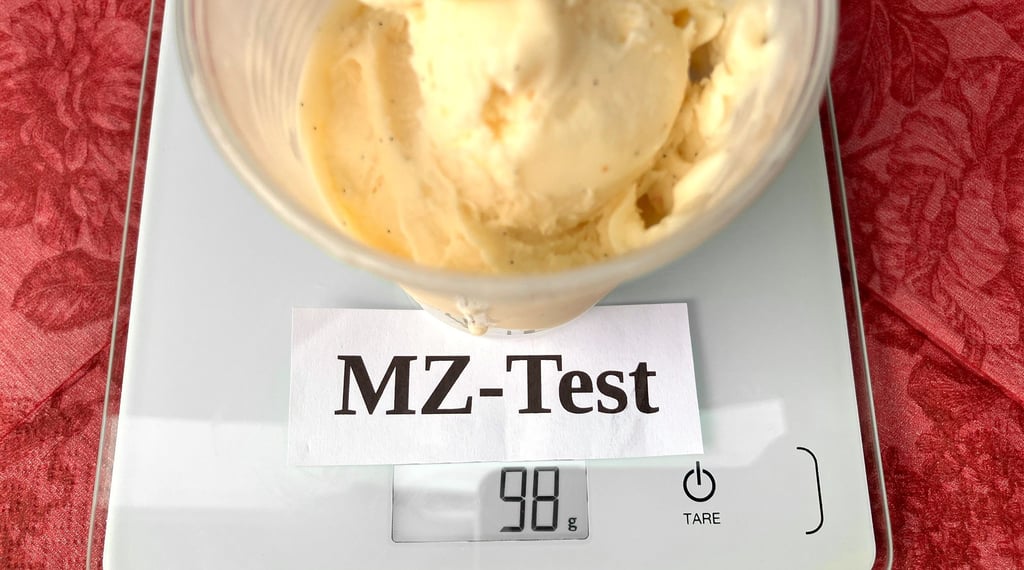 Hier gab's das meiste Eis in die Tüte. Mit 98 Gramm war das der Spitzenreiter, was das Gewicht anging.  Welche Eisdiele das wohl war?