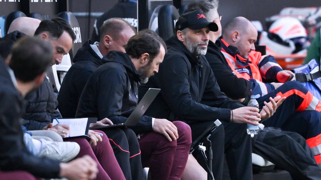 Letzter Einsatz: Marco Rose und Assistenten in Gladbach.