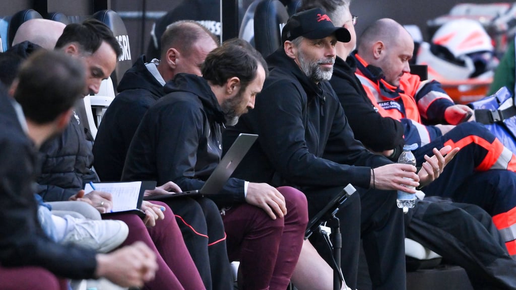 Letzter Einsatz: Marco Rose und Assistenten in Gladbach.