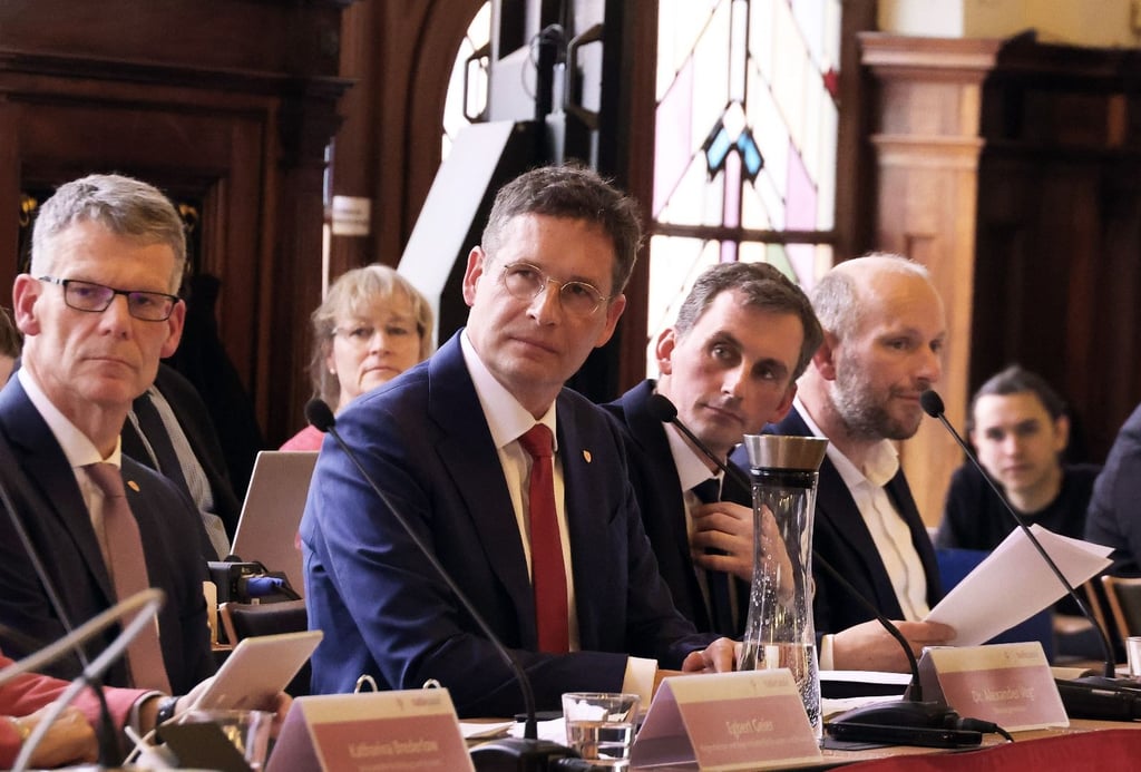 Halles Oberbürgermeister Alexander Vogt (parteilos) im Stadtrat.