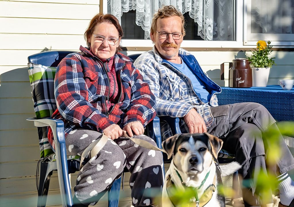 Simone Müller-Schröder und Winfried Schröder mit Hund Heinrich