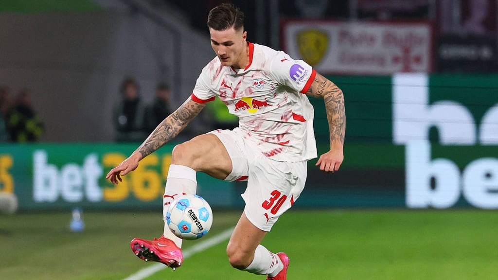 Benjamin Sesko hier für RB Leipzig