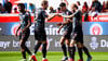 Münchner Torschützen: Harry Kane (2.v.l.) und Konrad Laimer (r.).