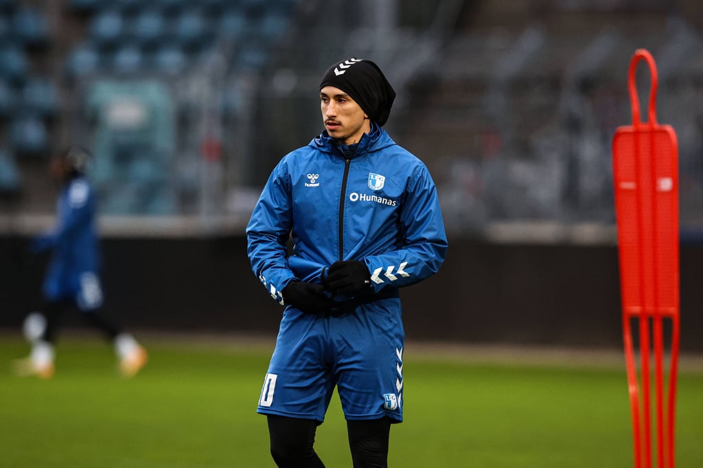 Jason Ceka erzielte mit dem 1. FC Magdeburg II beim Spiel gegen den SC Freital zwei Treffer.