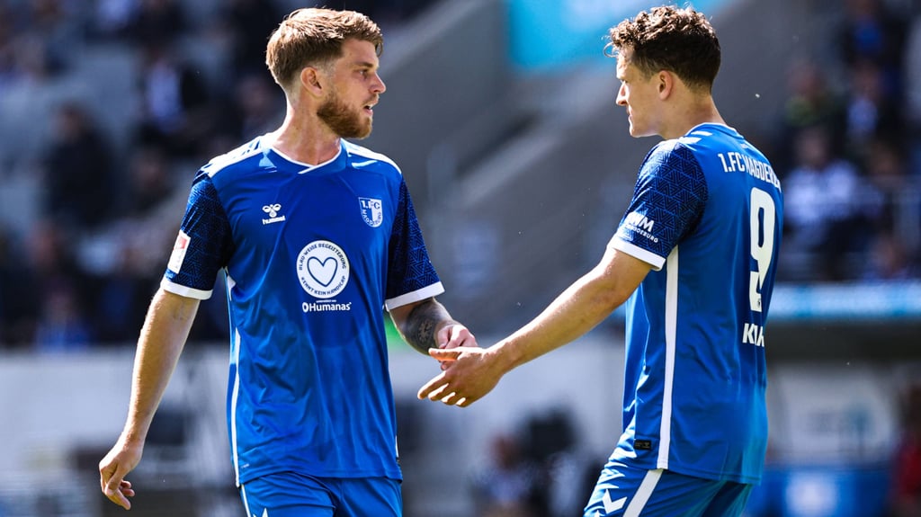 Brauchen sich wenig Sorgen um Einsatzzeit beim 1. FC Magdeburg machen: Stammspieler Marcus Mathisen (li.) und Martijn Kaars.