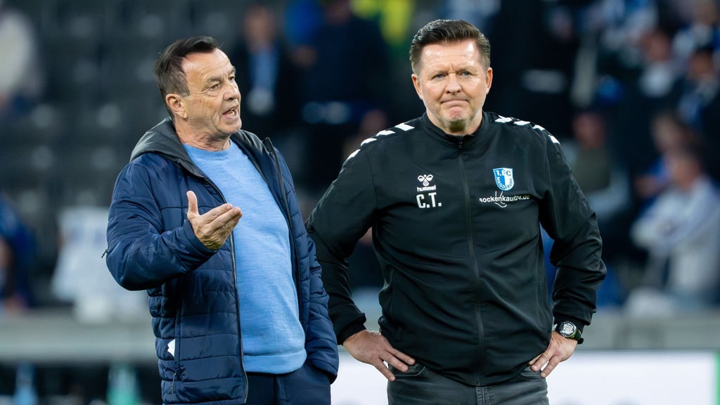 Otmar Schork (links) und Christian Titz (rechts) pflegten in Magdeburg ein freundschaftliches Verhältnis.