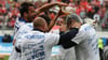 Trainer Jens Härtel stieg 2015 mit dem 1. FC Magdeburg in die 3. Liga auf – beim Relegationsspiel in Offenbach gab es einen Bierdursche.