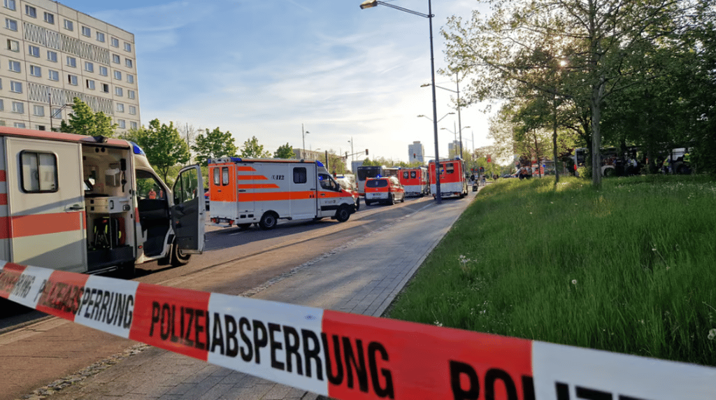 Bei der Mehrzahl der Verletzten in Halle handelte es sich um Fahrgäste des Linienbusses.
