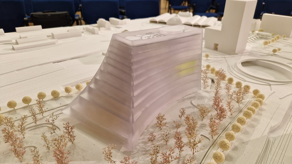 So sieht das Zukunftszentrum Halle aus. Es entsteht auf dem Riebeckplatz.