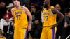 Doncic (l.) und James bekamen gegen die Timberwolves zu wenig Hilfe ihrer Mitspieler.