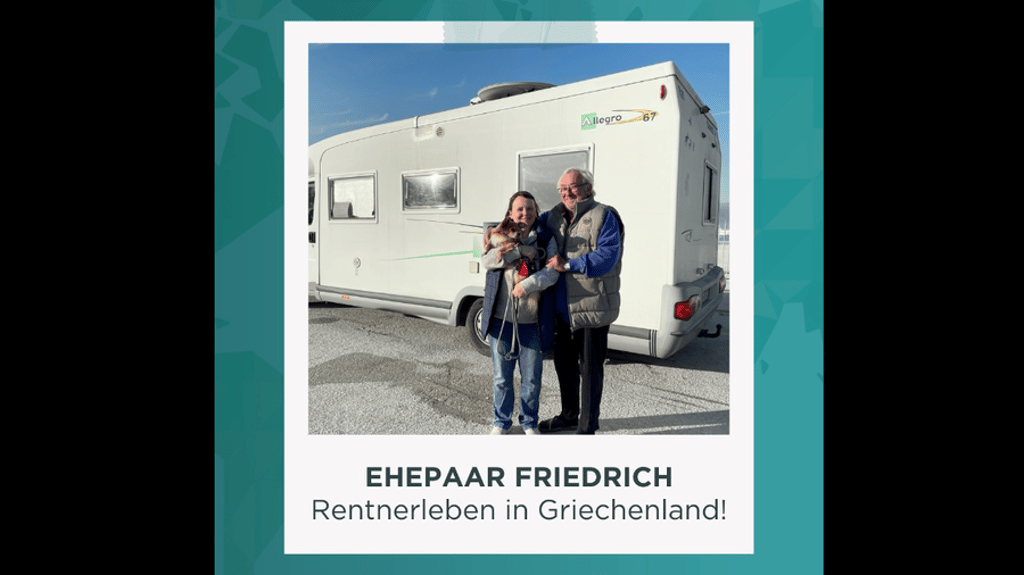 Petra und Bernd Friedrich aus Braunsbedra in Sachsen-Anhalt mussten in Griechenland aus ihrem gemieteten Haus in ihren Wohnwagen umziehen.