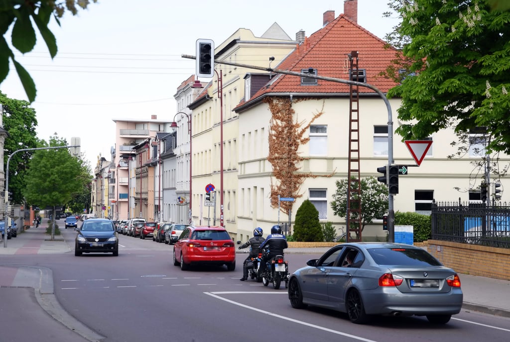 Die Ampelkreuzung "Am Wasserturm": Die Ampel sind aus.