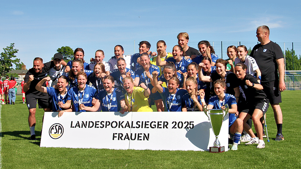 Erste Saison, erster Titel: Die Frauen des FCM feierten am Maifeiertag den Landespokal-Triumph.