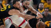 Stephen Curry (l.) kam auf 29 Punkte.