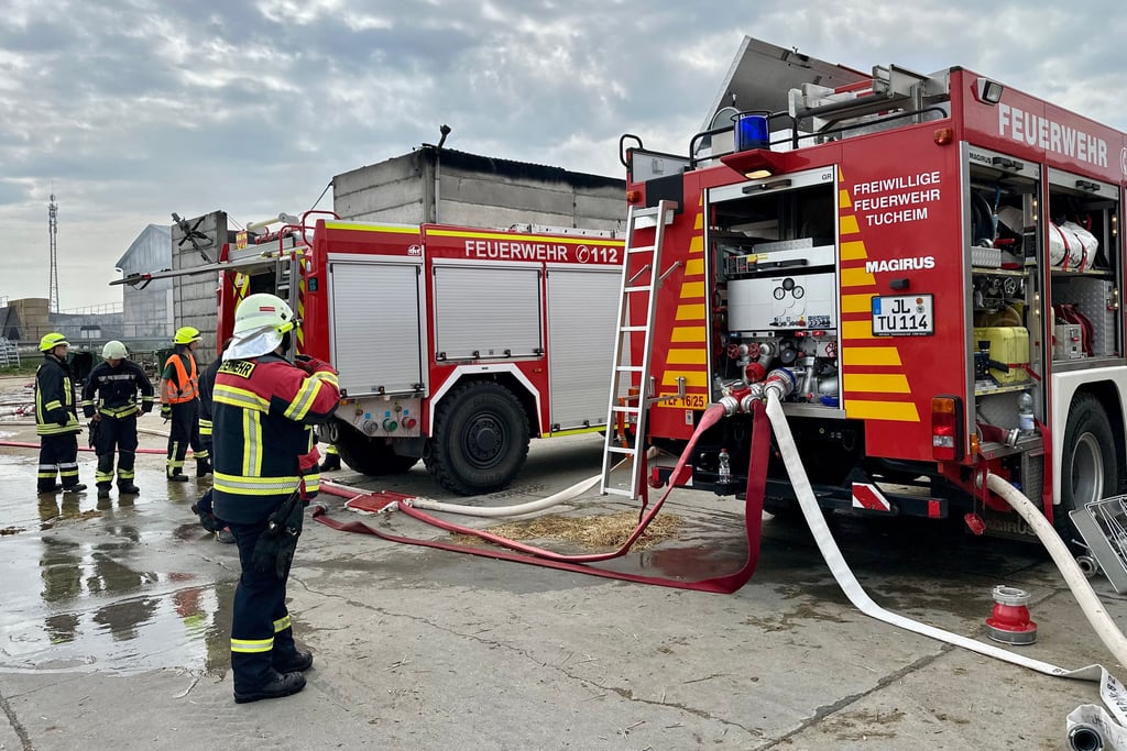 Sechs Feuerwehren waren auf dem Gelände der Agrargenossenschaft Tucheim im Einsatz.