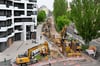 Blick auf die Baustelle in der Erzbergerstraße in Magdeburg.