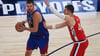 Nikola Jokic (l.) kam auf 16 Punkte.