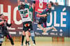 Franz Häcker (r.), der den HCB nach dieser Saison in Richtung Leipzig verlassen wird, war am Samstag in Flensburg mit sechs Treffern zweitbester Werfer der Burgenländer. Kreisläufer Tim Bielzer (l.)  verletzt sich indes am Fuß.