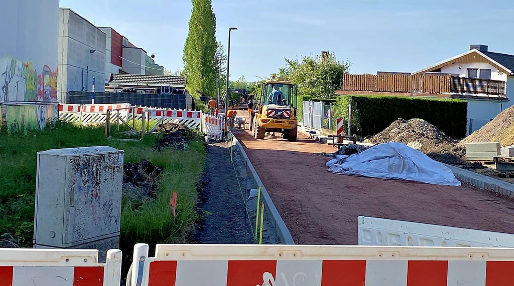 Im Kunstanger werden derzeit Pflasterarbeiten durchgeführt.