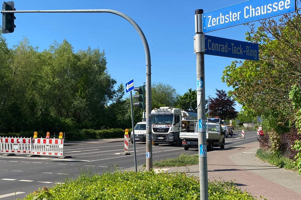 Im Conrad-Tack-Ring (B1) in Burg rollt der Verkehr lediglich in Fahrtrichtung Magdeburg.