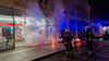 Die Feuerwehr Halle musste brennenden Unrat in der Leipziger Straße löschen.