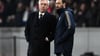 Davide Ancelotti (r), Sohn von Real Madrid-Coach Carlo Ancelotti (l.), ist als Trainerkandidat bei RB Leipzig im Gespräch.