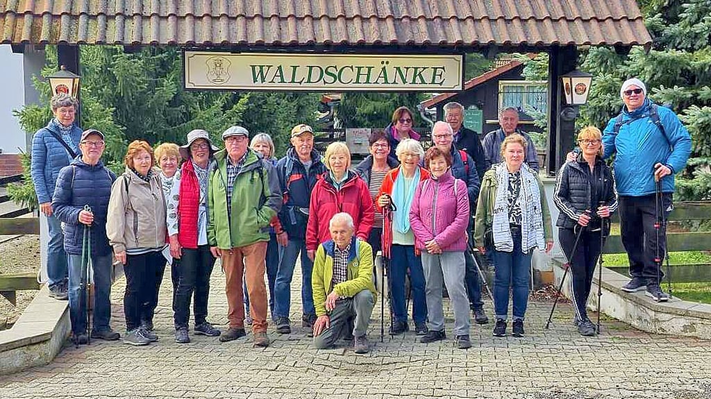 Ein Erinnerungsfoto an die Aprilwanderung zum Ochsenkopf