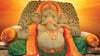 Hindu-Gott Ganesha hält Hof - als Sandfigur im englischen Weymouth.