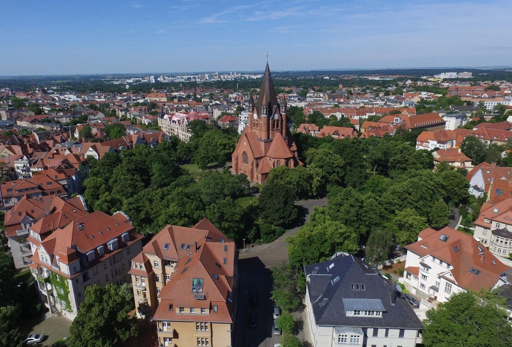 Blick aufs Paulusviertel in Halle