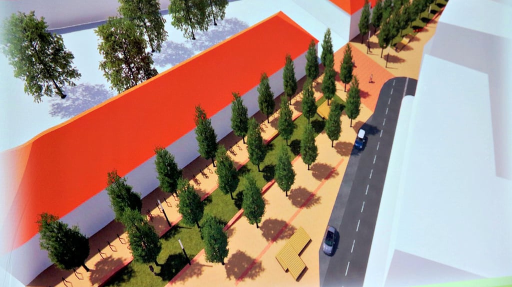 Entwurf für den neuen Platz an der Cracauer Straße.