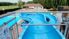 Highlight im Freibad Zahna: Die 47 Meter lange Wasserrutsche.