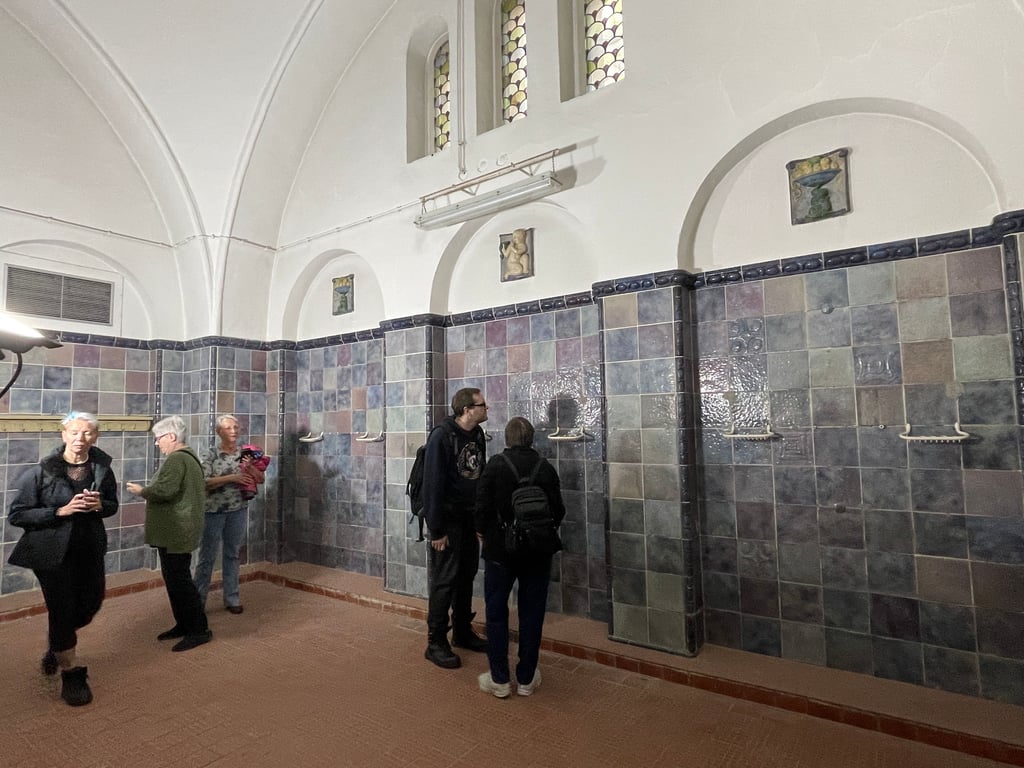 Das irisch-römische Dampfbad mit Duschen, Tauchbecken und vor allem seinen historischen Kacheln stieß auf großes Besucherinteresse.